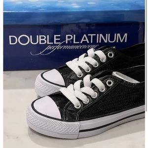 Double Platinum Dance Sequin Sneakers NEW size 13 girls